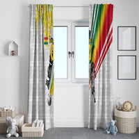 Personalized Ghana Soccer Elephant Window Curtain Ghana Flag Kente Football Player - Cassia Fistula Flower