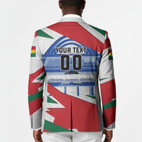 Personalized Ghana Soccer Eagle Blazer Ghana Flag Kente - Black Stars Football Stadium Graphic