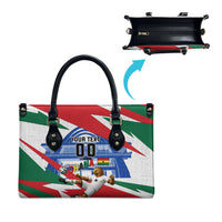 Personalized Ghana Soccer Eagle Leather Bag Ghana Flag Kente - Black Stars Football Stadium Graphic
