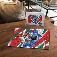 Personalized Ghana Soccer Eagle Puzzle Ghana Flag Kente - Black Stars Football Stadium Graphic