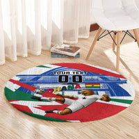 Personalized Ghana Soccer Eagle Round Carpet Ghana Flag Kente - Black Stars Football Stadium Graphic