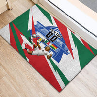 Personalized Ghana Soccer Eagle Rubber Doormat Ghana Flag Kente - Black Stars Football Stadium Graphic