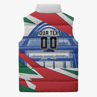 Personalized Ghana Soccer Eagle Sleeveless Puffer Jacket Ghana Flag Kente - Black Stars Football Stadium Graphic