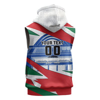 Personalized Ghana Soccer Eagle Sleeveless Zip Hoodie Ghana Flag Kente - Black Stars Football Stadium Graphic