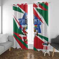 Personalized Ghana Soccer Eagle Window Curtain Ghana Flag Kente - Black Stars Football Stadium Graphic