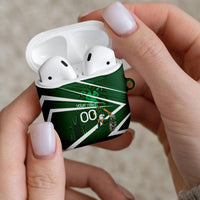 Personalized Saudi Arabia Football AirPods Case Green Lion Run of Champions