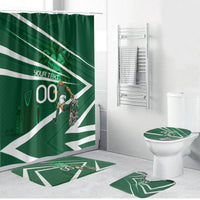 Personalized Saudi Arabia Football Bathroom Set Green Lion Run of Champions