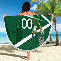 Personalized Saudi Arabia Football Beach Blanket Green Lion Run of Champions