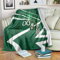 Personalized Saudi Arabia Football Blanket Green Lion Run of Champions