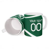 Personalized Saudi Arabia Football Ceramic Mug Green Lion Run of Champions