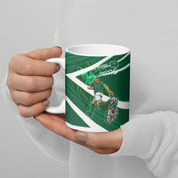 Personalized Saudi Arabia Football Ceramic Mug Green Lion Run of Champions