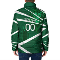 Personalized Saudi Arabia Football Padded Jacket Green Lion Run of Champions