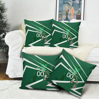 Personalized Saudi Arabia Football Pillow Cover Green Lion Run of Champions