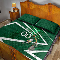Personalized Saudi Arabia Football Quilt Bed Set Green Lion Run of Champions