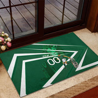 Personalized Saudi Arabia Football Rubber Doormat Green Lion Run of Champions