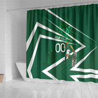 Personalized Saudi Arabia Football Shower Curtain Green Lion Run of Champions