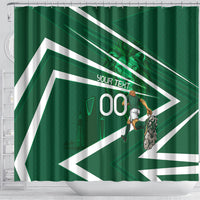 Personalized Saudi Arabia Football Shower Curtain Green Lion Run of Champions