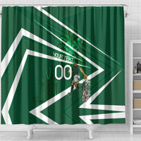 Personalized Saudi Arabia Football Shower Curtain Green Lion Run of Champions