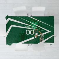 Personalized Saudi Arabia Football Tablecloth Green Lion Run of Champions