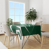 Personalized Saudi Arabia Football Tablecloth Green Lion Run of Champions