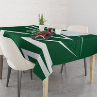 Personalized Saudi Arabia Football Tablecloth Green Lion Run of Champions