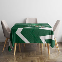 Personalized Saudi Arabia Football Tablecloth Green Lion Run of Champions