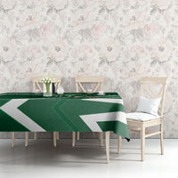 Personalized Saudi Arabia Football Tablecloth Green Lion Run of Champions