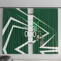 Personalized Saudi Arabia Football Window Curtain Green Lion Run of Champions