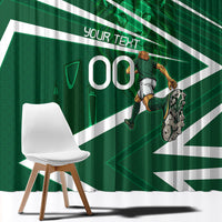 Personalized Saudi Arabia Football Window Curtain Green Lion Run of Champions