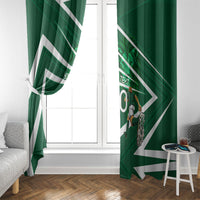 Personalized Saudi Arabia Football Window Curtain Green Lion Run of Champions