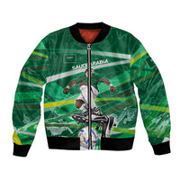 Personalized Saudi Arabia Football Bomber Jacket Green Falcon National Pride Mascot