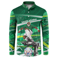 Personalized Saudi Arabia Football Button Sweatshirt Green Falcon National Pride Mascot