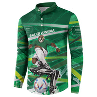 Personalized Saudi Arabia Football Button Sweatshirt Green Falcon National Pride Mascot