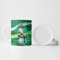 Personalized Saudi Arabia Football Ceramic Mug Green Falcon National Pride Mascot