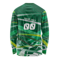 Personalized Saudi Arabia Football Long Sleeve Shirt Green Falcon National Pride Mascot