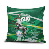 Personalized Saudi Arabia Football Pillow Cover Green Falcon National Pride Mascot