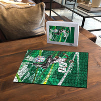 Personalized Saudi Arabia Football Puzzle Green Falcon National Pride Mascot