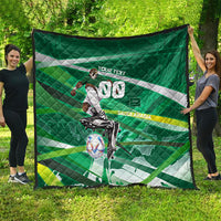 Personalized Saudi Arabia Football Quilt Green Falcon National Pride Mascot