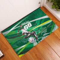 Personalized Saudi Arabia Football Rubber Doormat Green Falcon National Pride Mascot