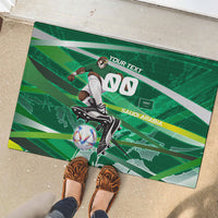 Personalized Saudi Arabia Football Rubber Doormat Green Falcon National Pride Mascot