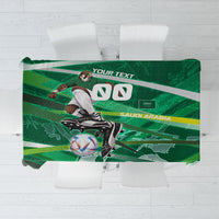 Personalized Saudi Arabia Football Tablecloth Green Falcon National Pride Mascot