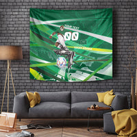 Personalized Saudi Arabia Football Tapestry Green Falcon National Pride Mascot