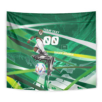 Personalized Saudi Arabia Football Tapestry Green Falcon National Pride Mascot