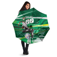 Personalized Saudi Arabia Football Umbrella Green Falcon National Pride Mascot