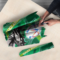 Personalized Saudi Arabia Football Umbrella Green Falcon National Pride Mascot