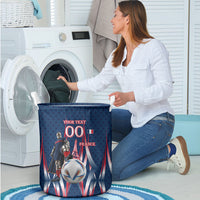 Personalized France Football Knight Laundry Basket Medieval Knight Soccer Concept With Eiffel Tower