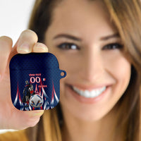 Personalized France Football Knight AirPods Case Medieval Knight Soccer Concept With Eiffel Tower