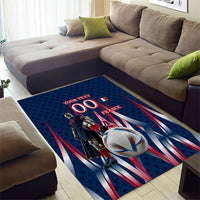 Personalized France Football Knight Area Rug Medieval Knight Soccer Concept With Eiffel Tower