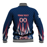 Personalized France Football Knight Baseball Jacket Medieval Knight Soccer Concept With Eiffel Tower