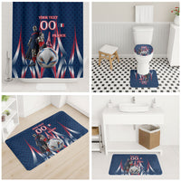 Personalized France Football Knight Bathroom Set Medieval Knight Soccer Concept With Eiffel Tower